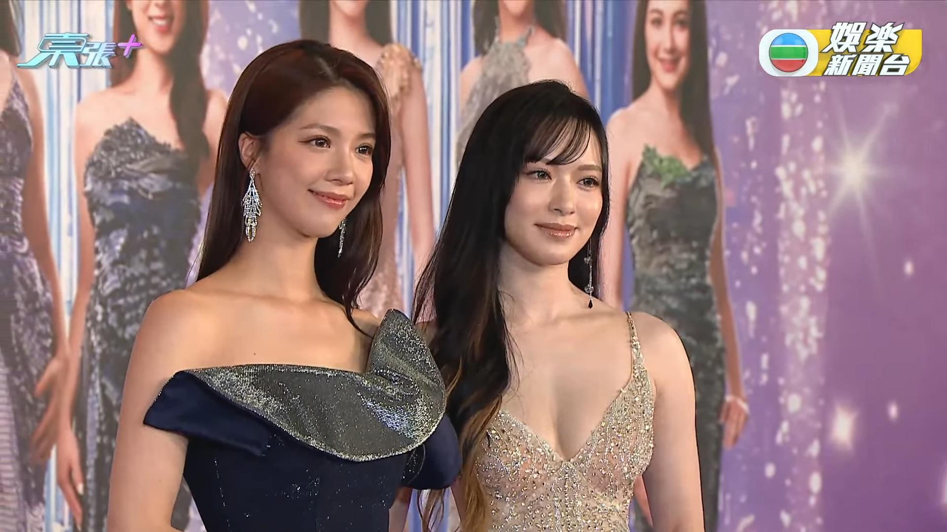 陳曉華與馮盈盈一齊行紅地毯。