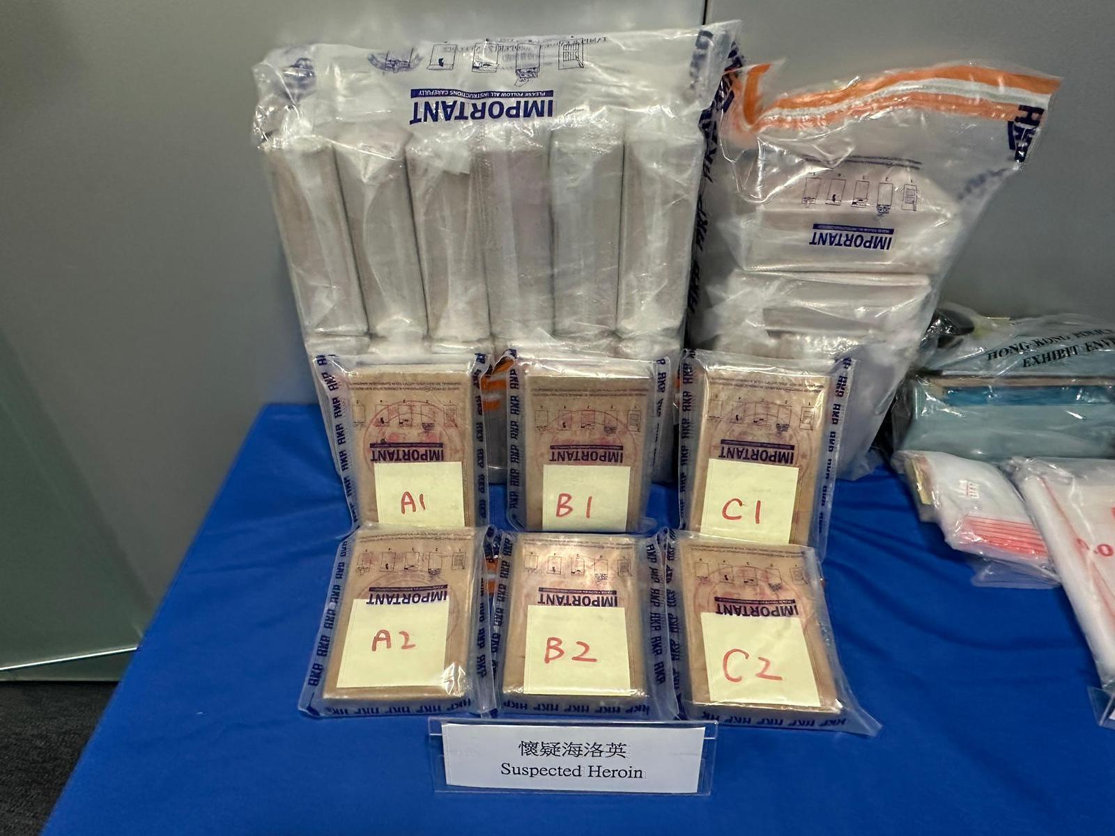 警火炭工廈搗毒品倉檢800萬元海洛英,兩男被捕包括集團主腦。