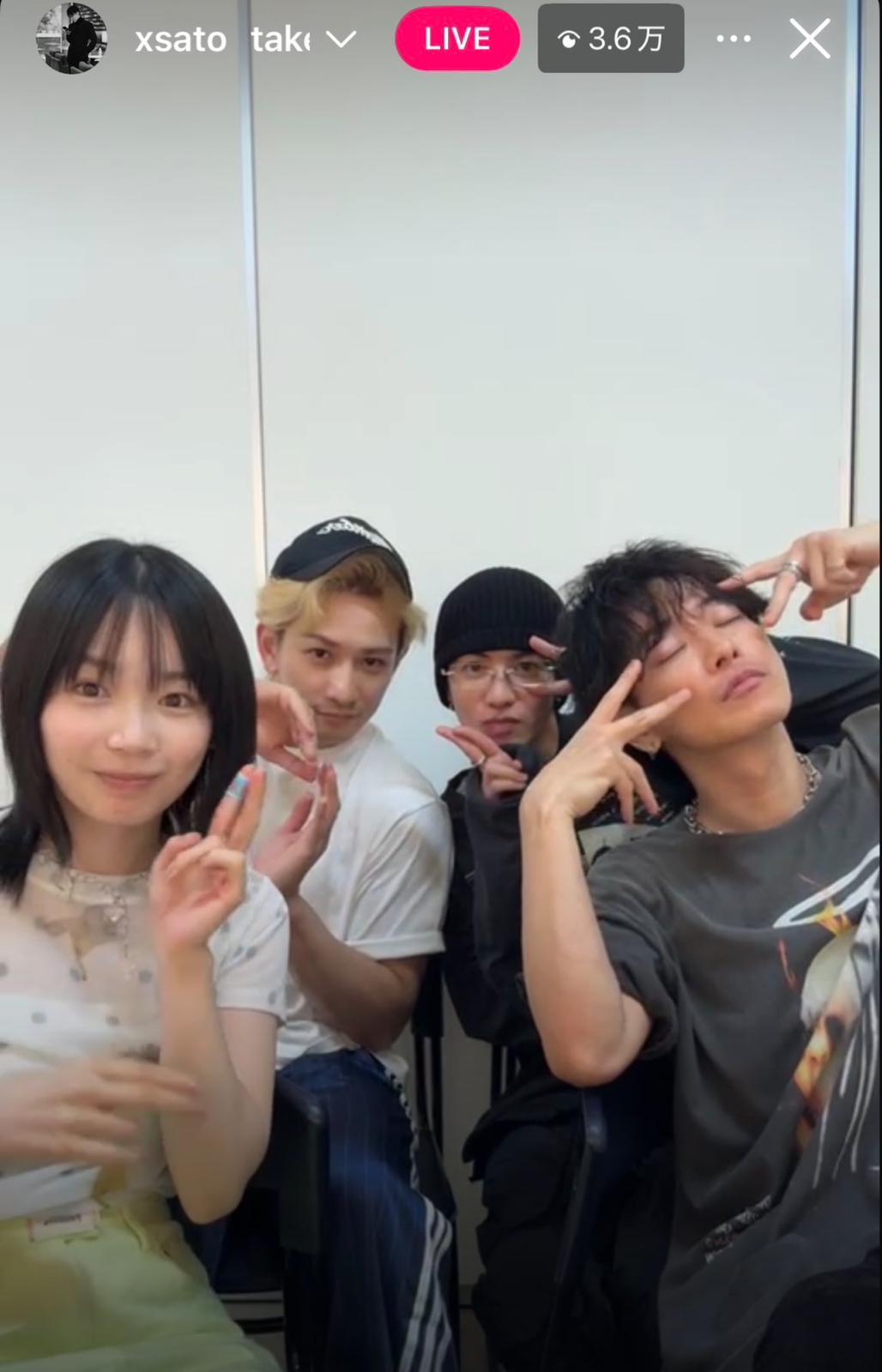 佐藤健日前與三位拍檔在社交平台開live谷劇。