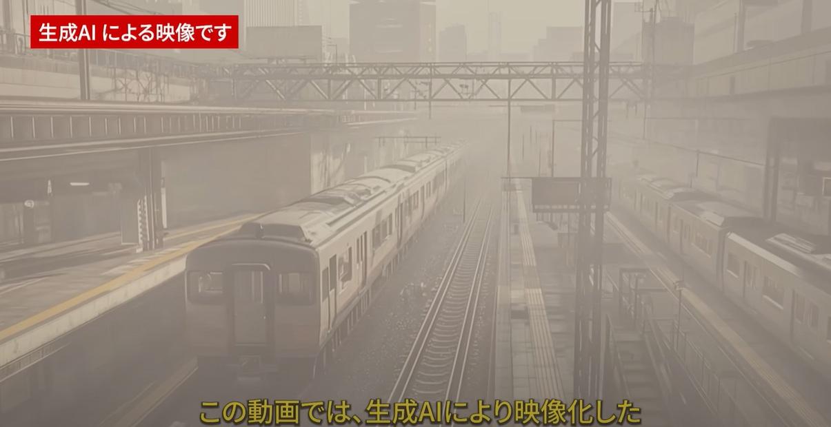 AI模擬富士山大爆發影片中,富士山火山灰籠罩東京。(互聯網)