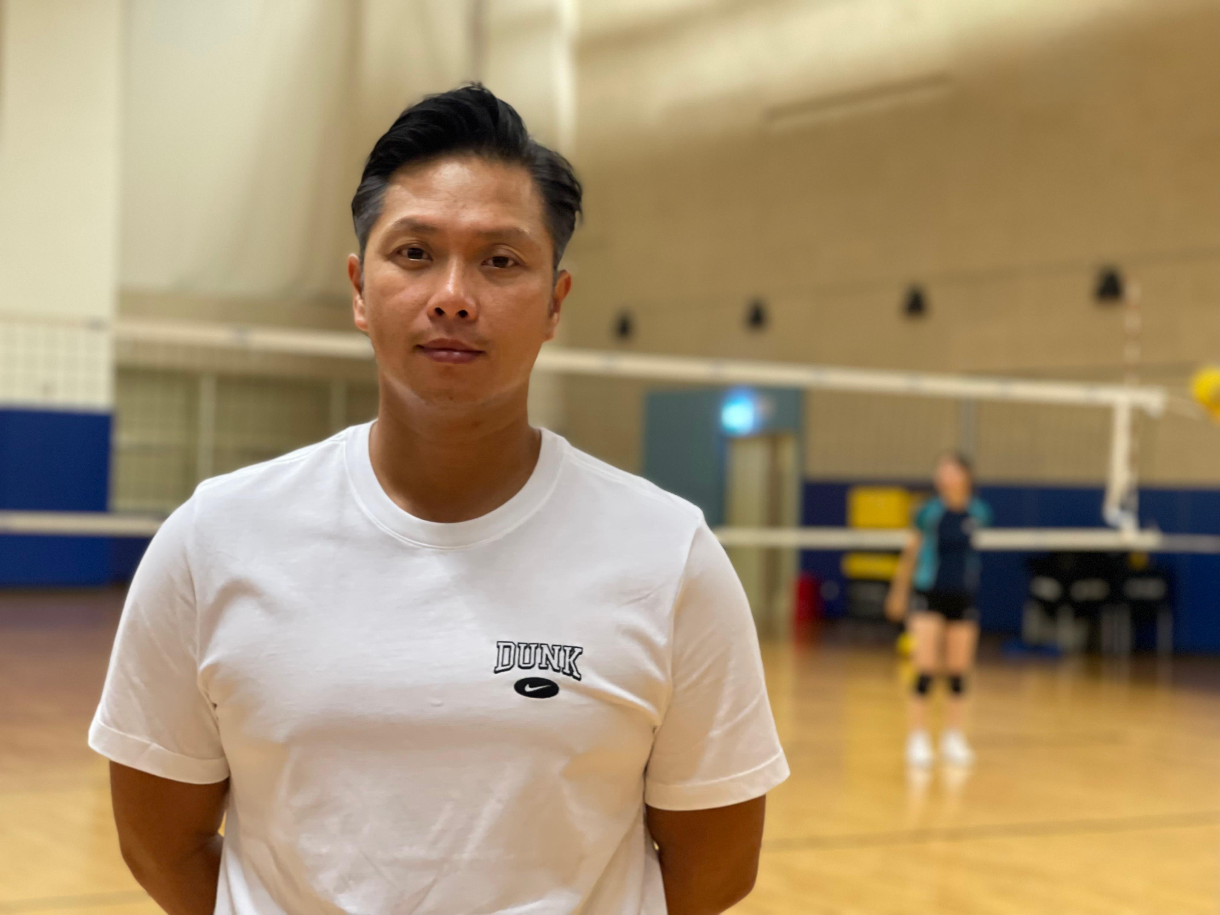 全運會|澳門女子排球隊主教練張嘉俊說,會珍惜主場參賽全運會機會,積極備戰提升球隊實力和經驗。(港台圖片)