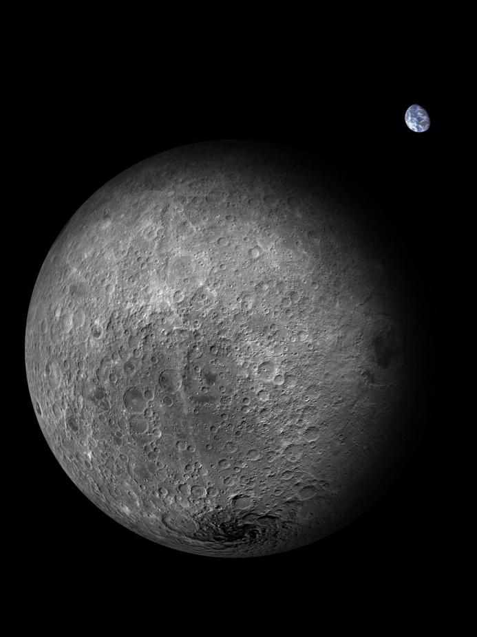 中國科研人員製作的月球背面影像圖。(資料圖片)