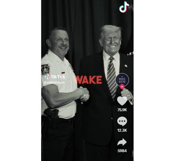 白宮TikTok帳戶@whitehouse首發影片畫面。(互聯網)