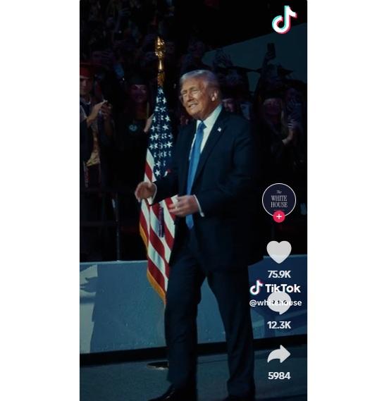 白宮TikTok帳戶@whitehouse首發影片畫面。(互聯網)