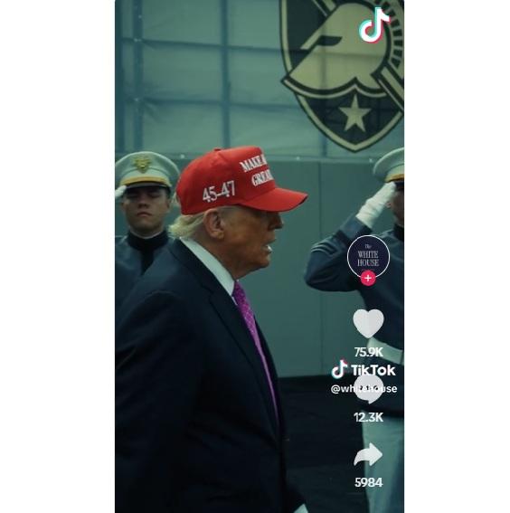 白宮TikTok帳戶@whitehouse首發影片畫面。(互聯網)