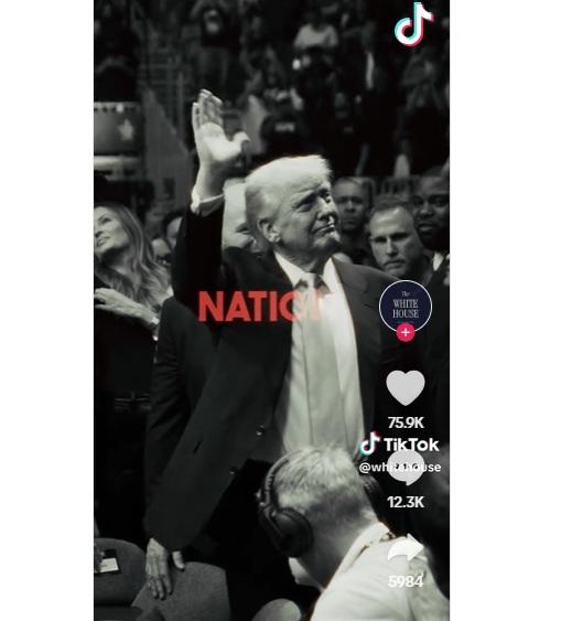 白宮TikTok帳戶@whitehouse首發影片畫面。(互聯網)