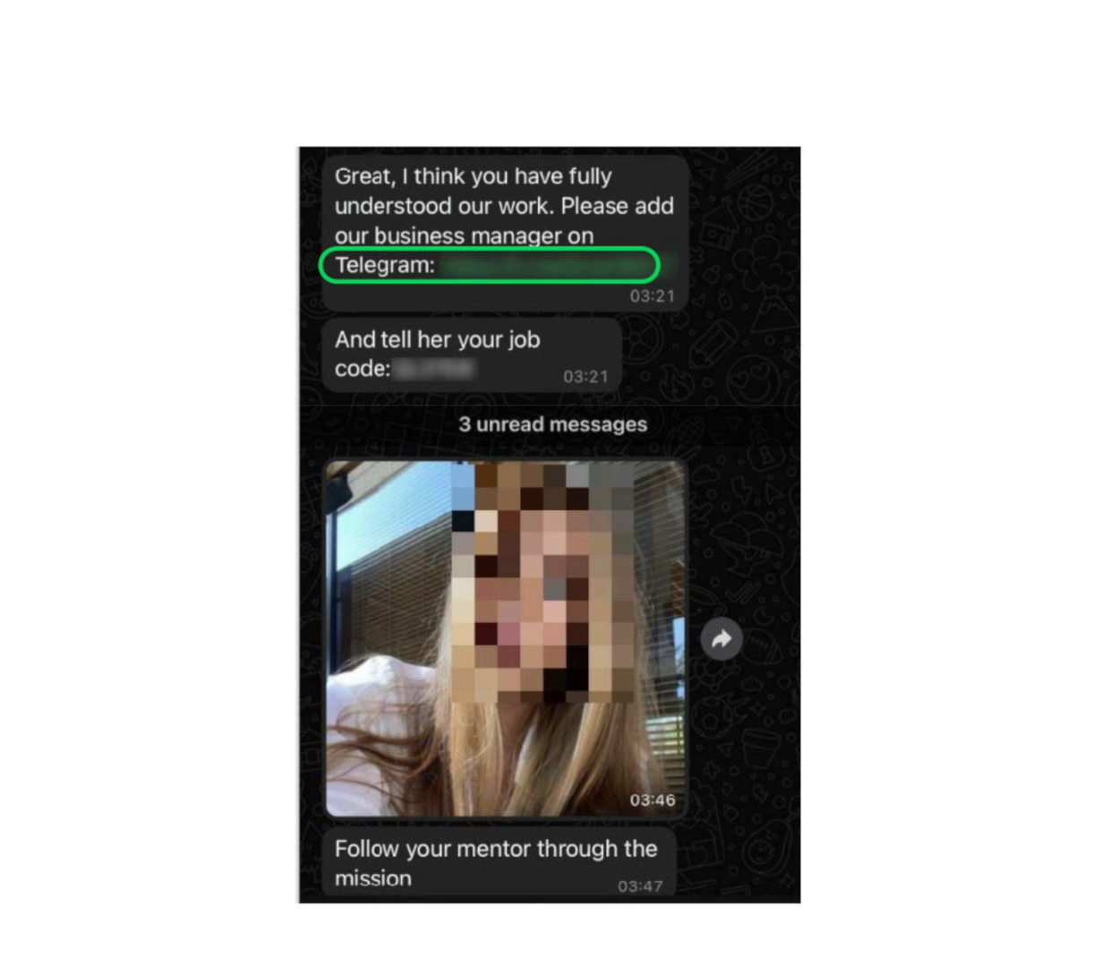 詐騙集團會將目標加入Telegram群組,難以追溯源頭。