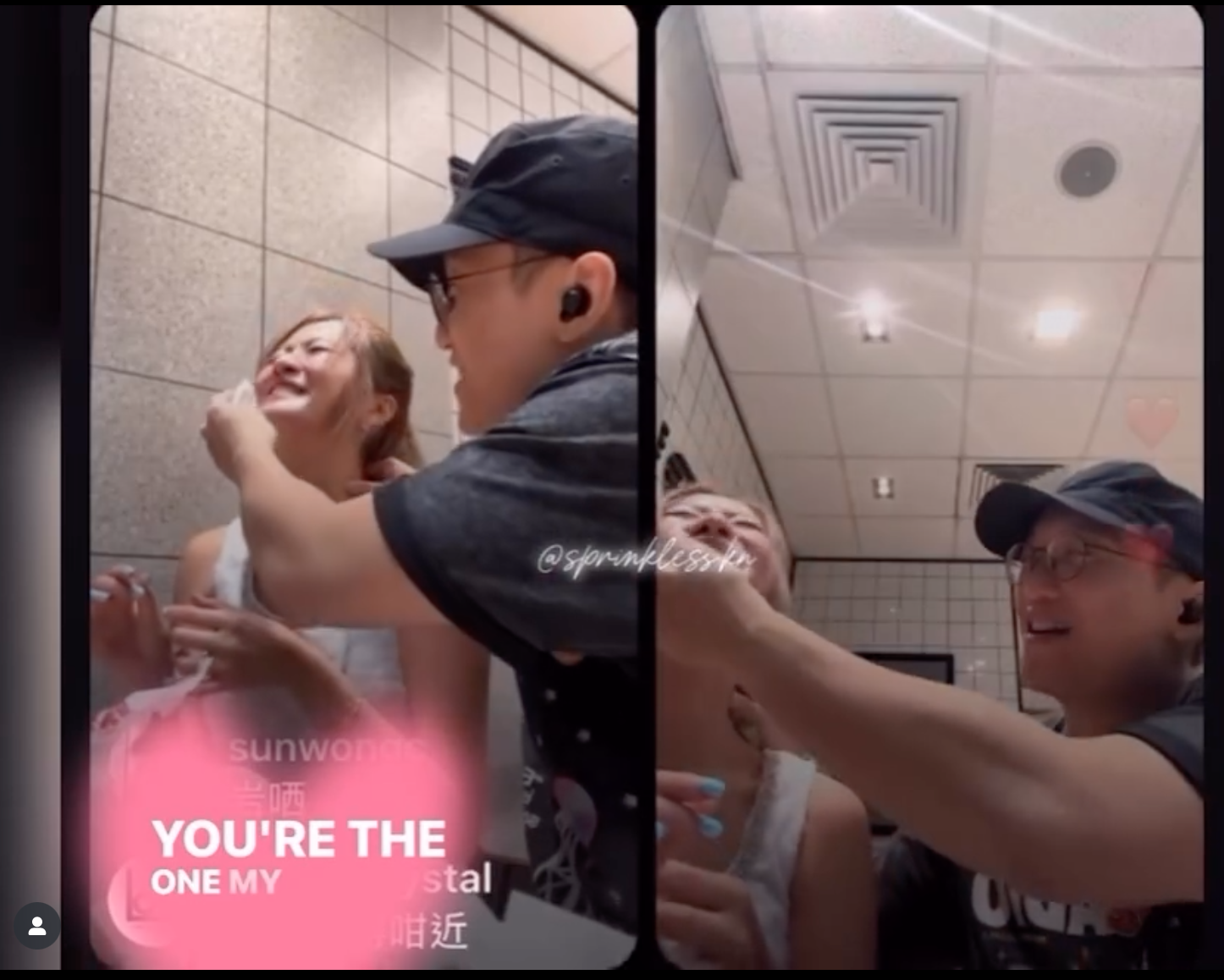 Matt更為Maggie細心抹咀。