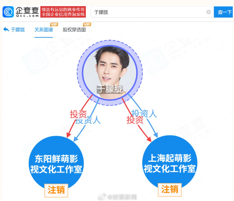 于朦朧擁有2間公司,已全部注銷。