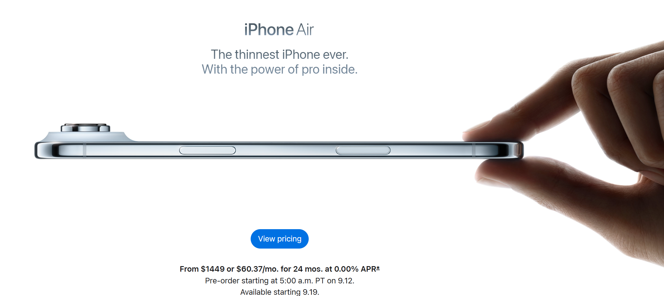 有網民發現蘋果iPhone Air各國「宣傳照」差異,只有南韓宣傳照沒有「捏手指」動作。