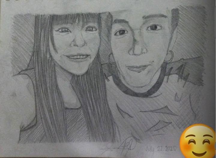 阿Mo收到護工女兒的素描畫作,原來對方是阿Mo的fans。