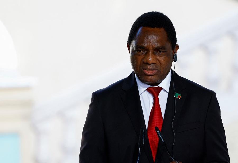 贊比亞總統希奇萊馬(Hakainde Hichilema)。(Reuters)