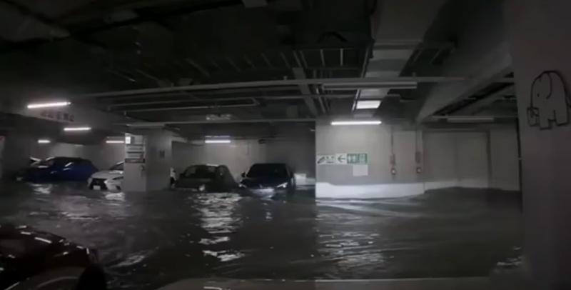 50歲的男子冒著風險趕回停車場,當時水深已經淹至膝蓋。(YouTube)