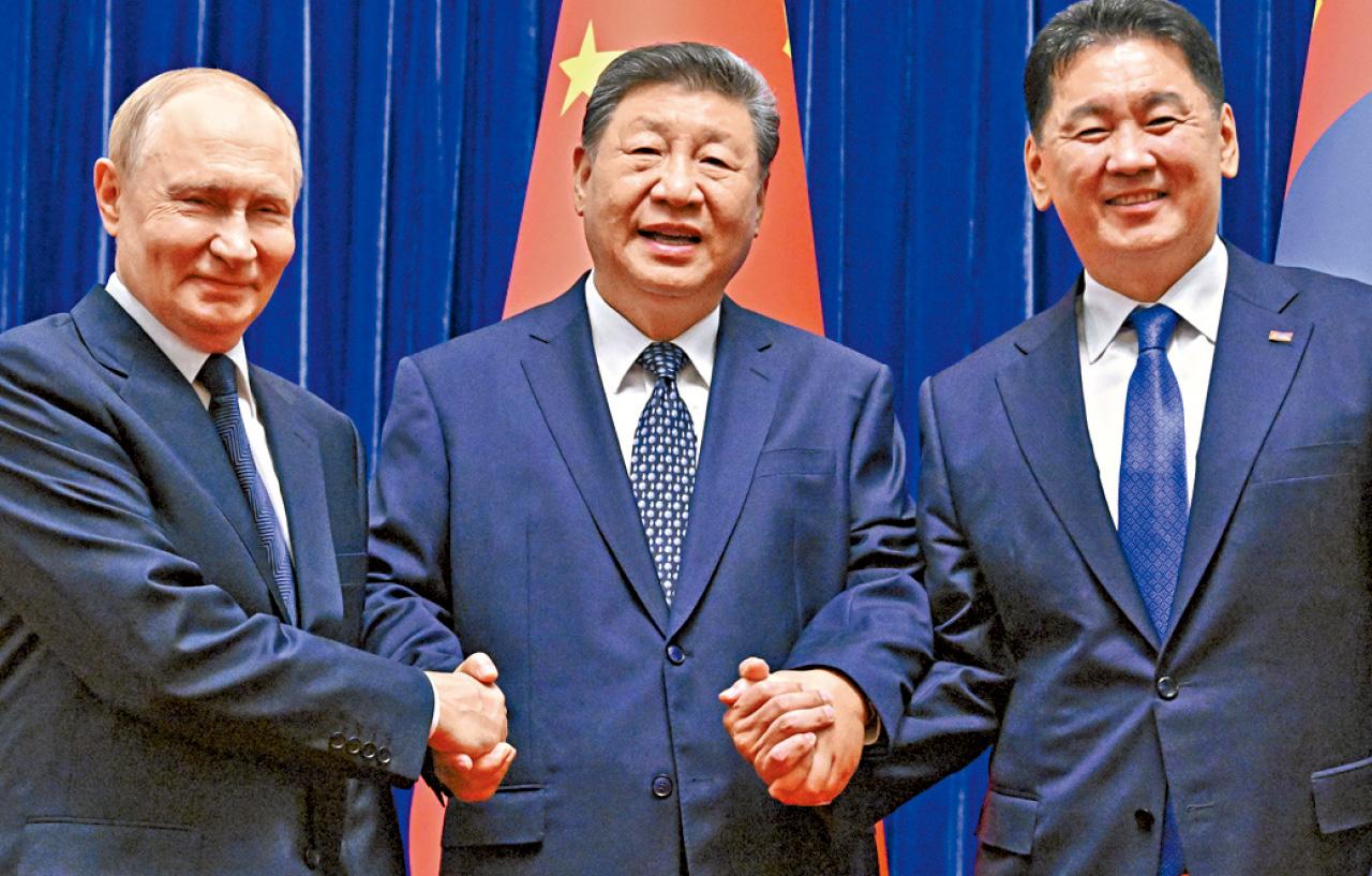 中俄蒙三國元首第七次會晤 普京 習近平 呼日勒蘇赫