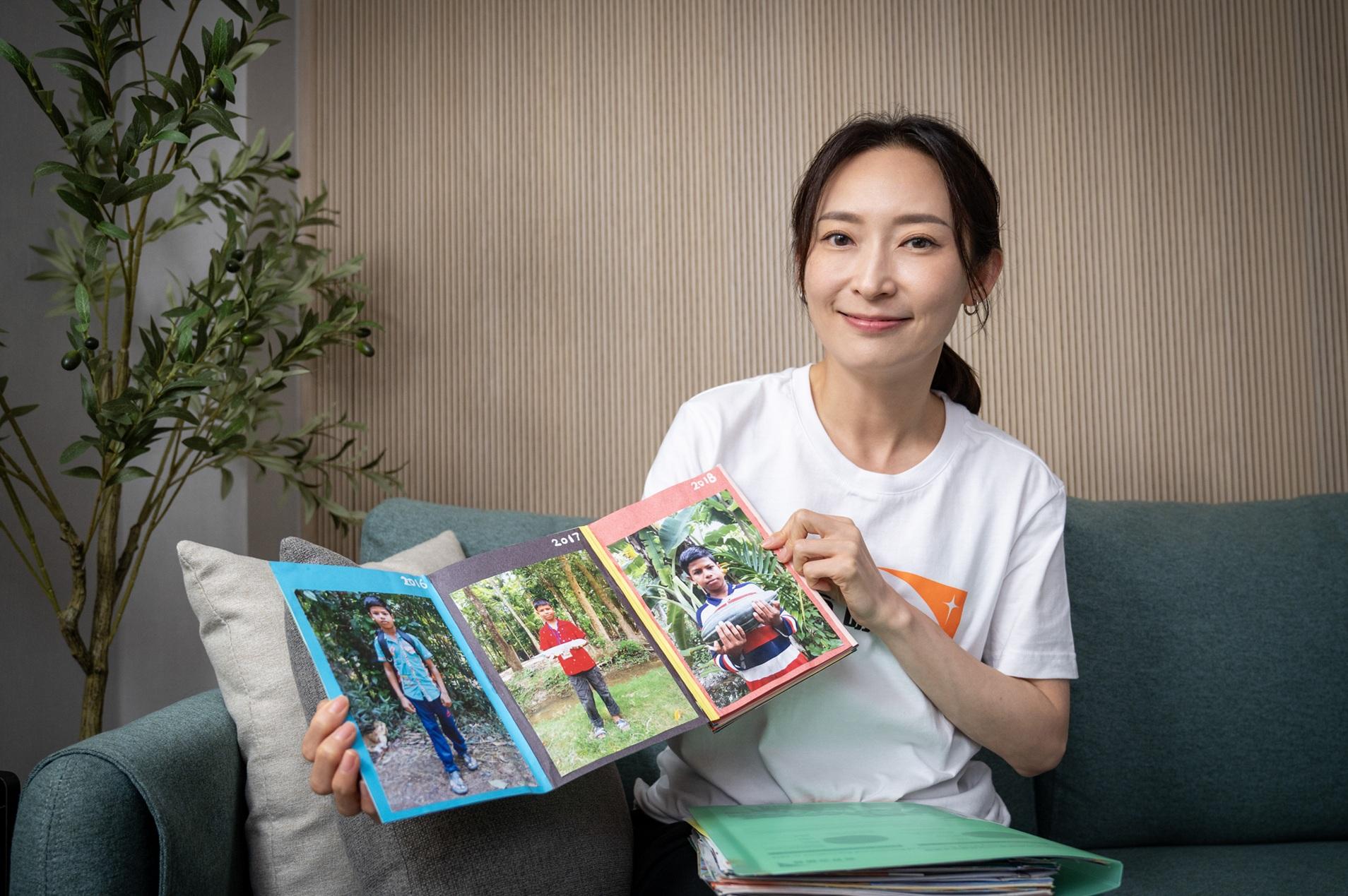 家怡分享助養寄結她的書信與近照。