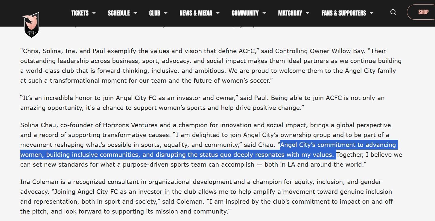 周凱旋在聲明中表示,與球隊的價值觀產生了深刻的共鳴。(天使城官網截圖)