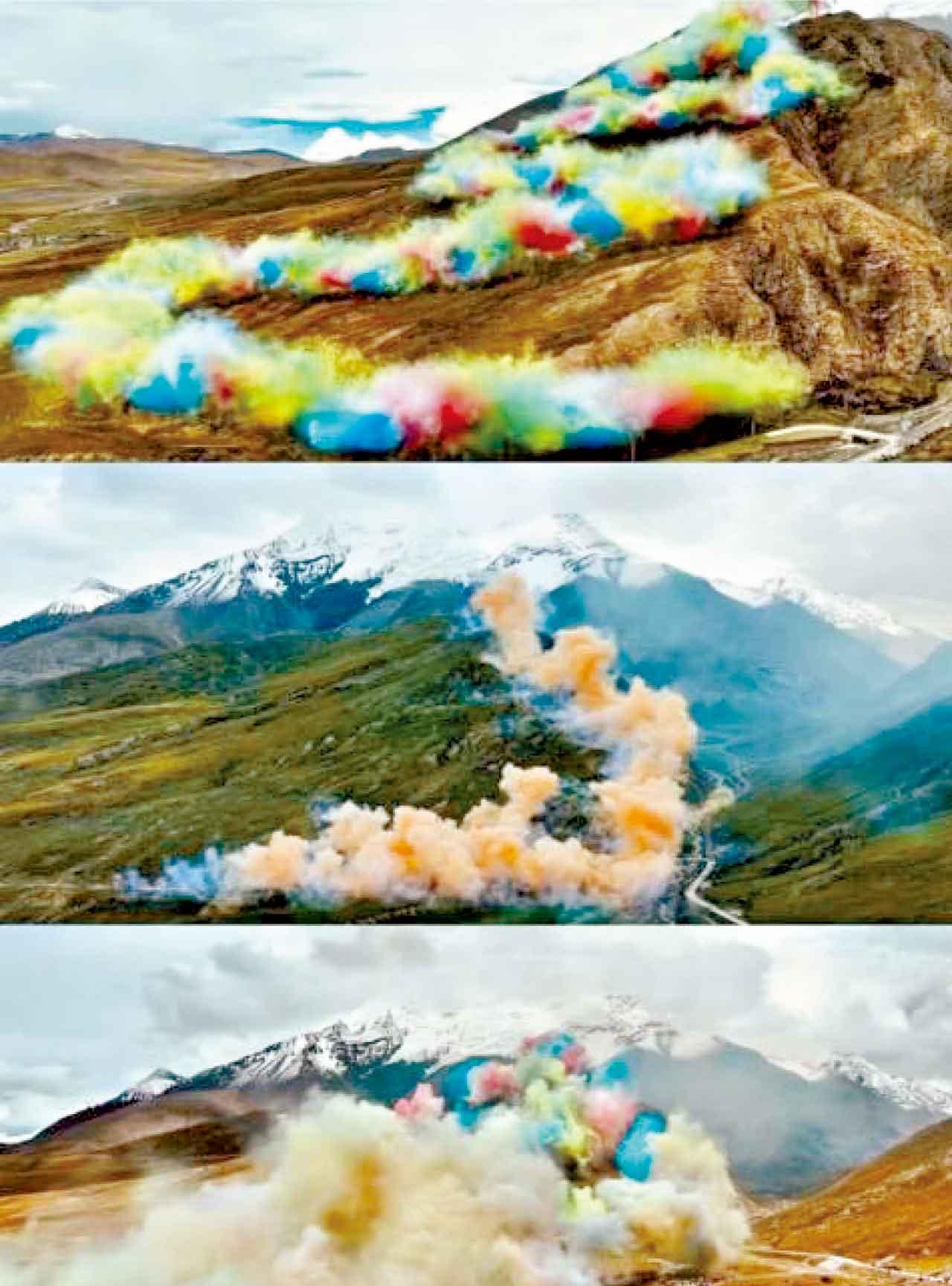 「升龍」藝術項目在喜馬拉雅高原施放煙花