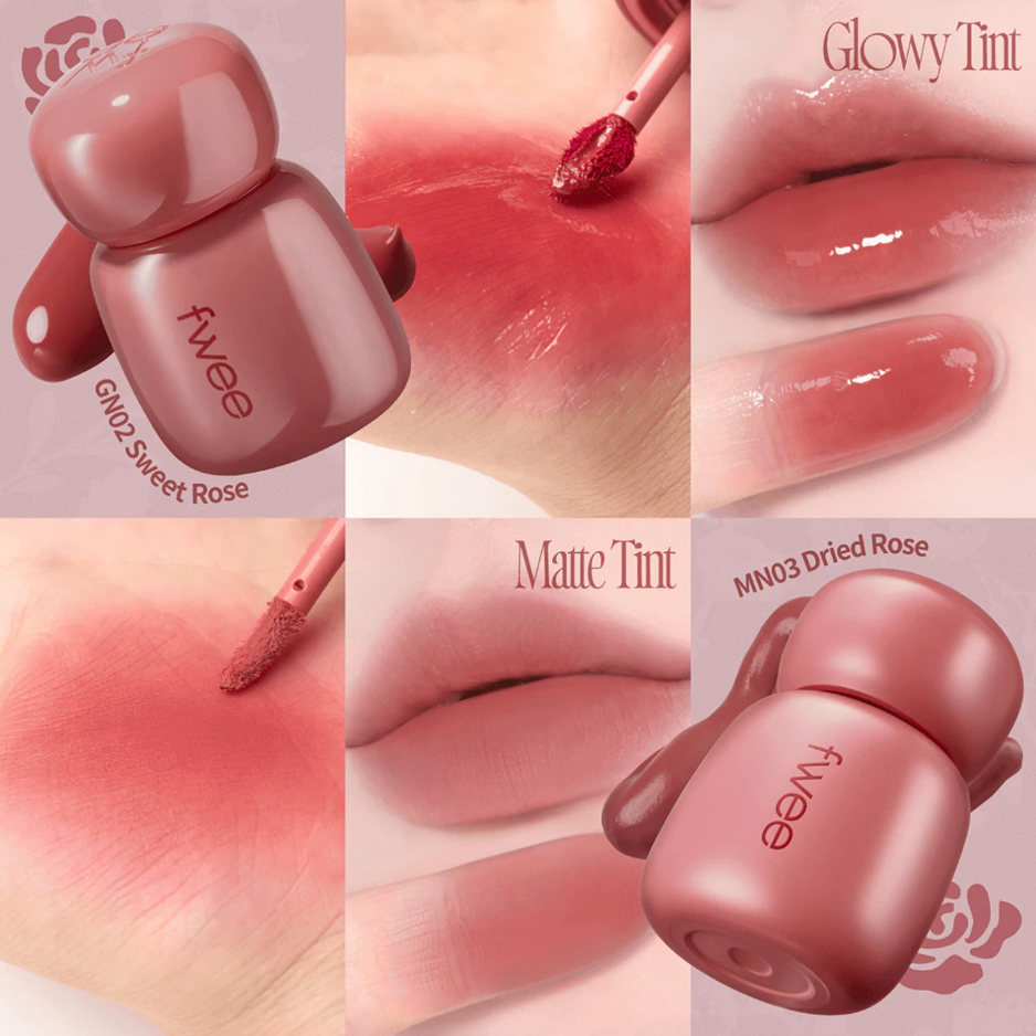 玫瑰心動鎖色唇露推出Glow水光感與Matte柔霧感兩種質感