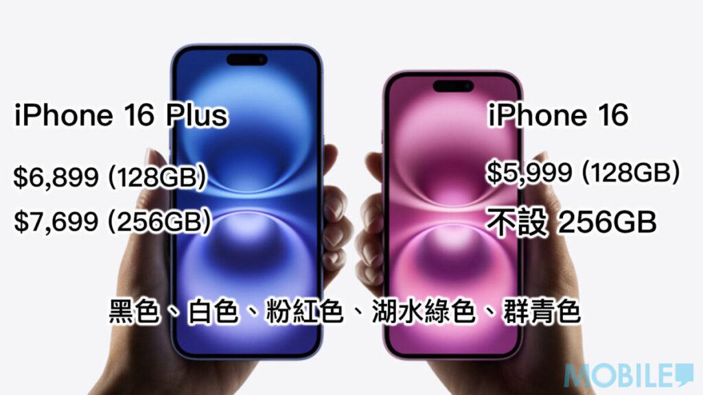 其中iPhone 16 128GB新價$5,999港元,較舊價便宜$900;iPhone 16 Plus新價$6,899(128GB)及$7,699(256GB),均較舊便便宜$800港元。