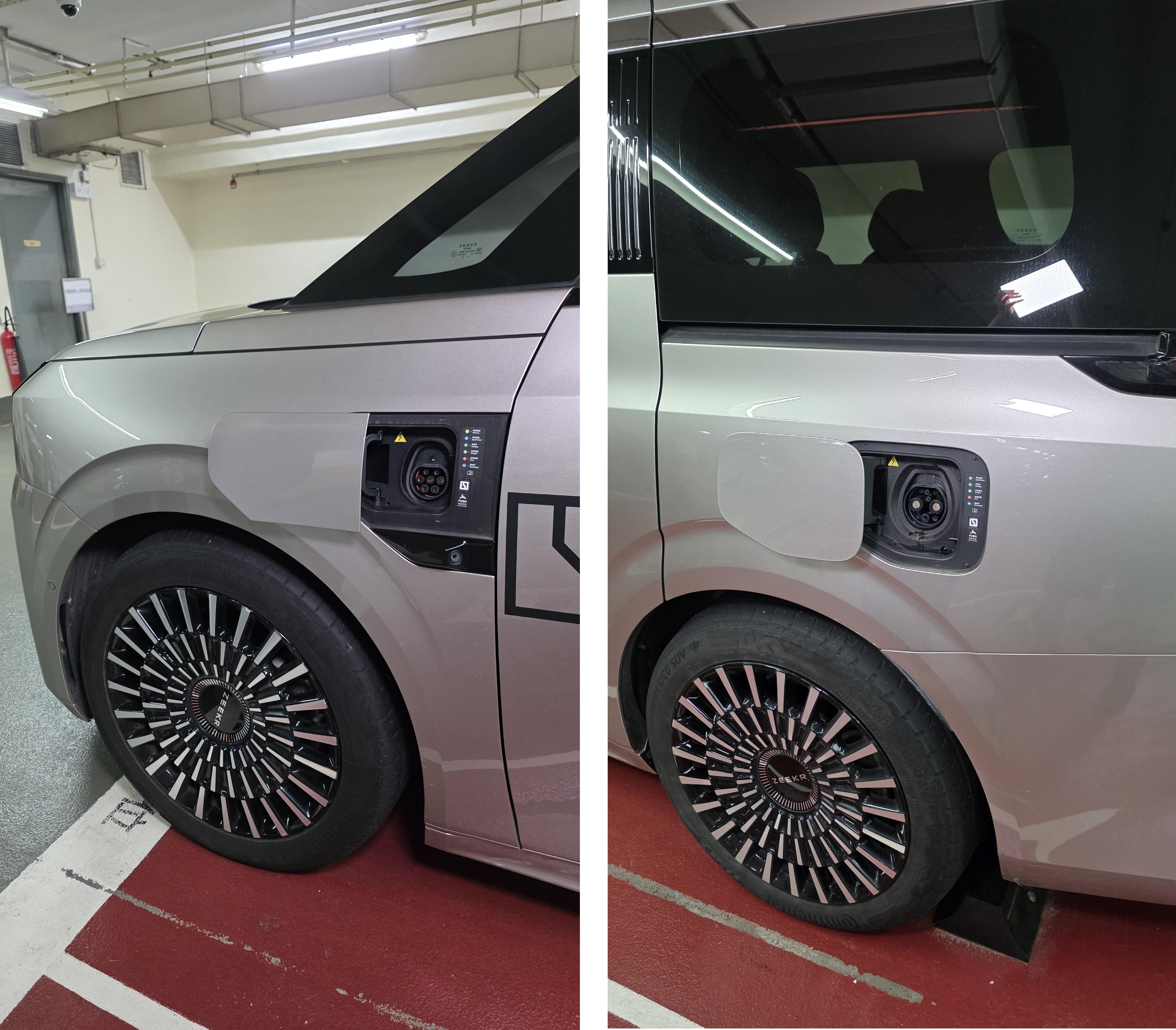 內地電動車的另一大分別,就是車身前後各有中速與快速充電插口,跟港車僅於車尾設置有所不同。