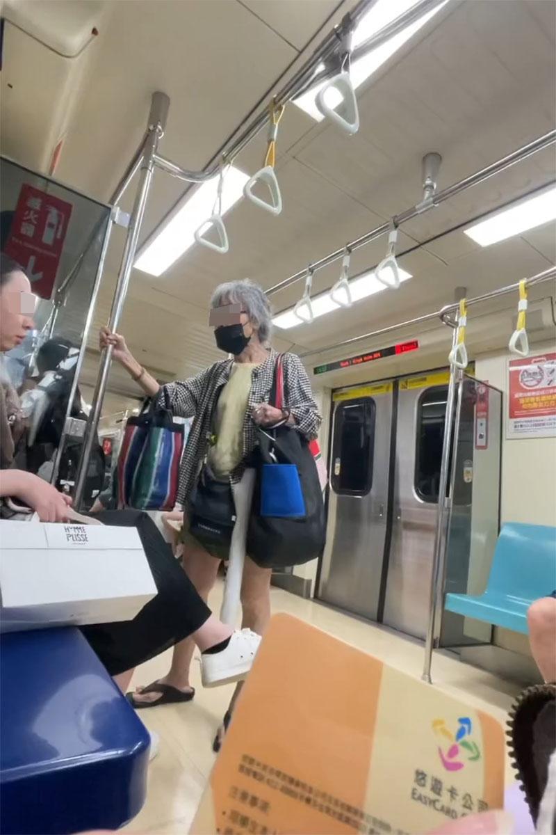 台北捷運有長者逼年輕人讓座後,雙方先後口角和動武。(網上片段截圖)