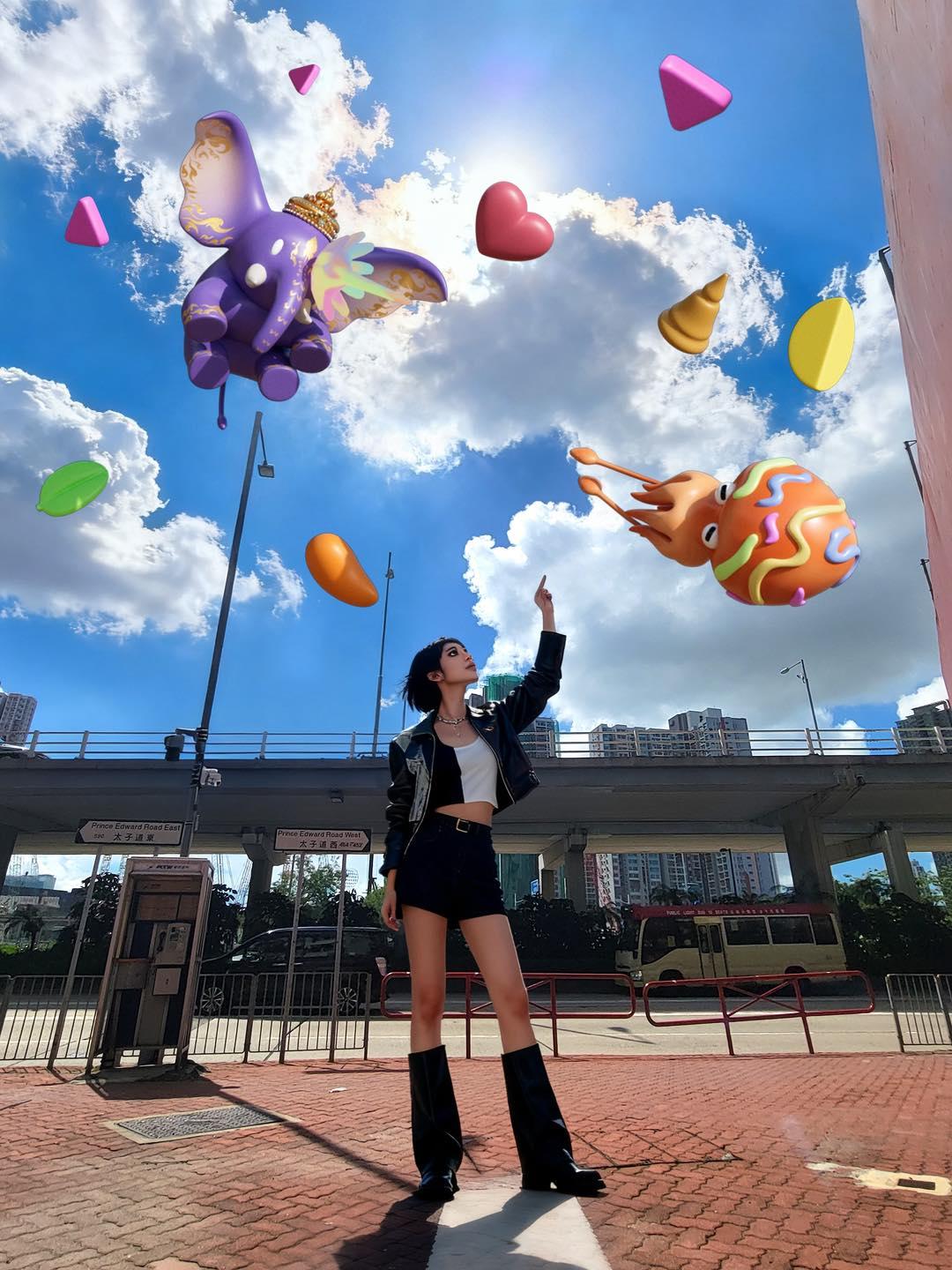 主辦與中國美術學院合作,製造出3個九龍城擴增實境(AR)打卡景點。(開心建城 URAmity FB圖片)