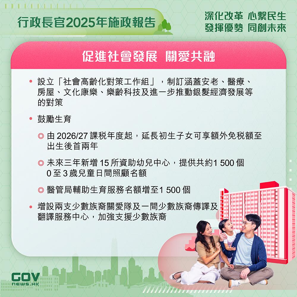施政報告2025懶人包|促進社會發展 關愛共融 (添馬台Facebook)