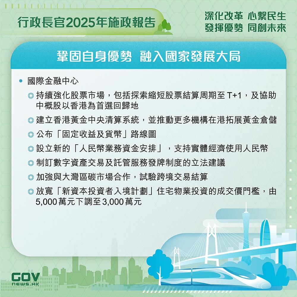 施政報告2025懶人包|鞏固自身優勢 融入國家發展大局 (添馬台Facebook)