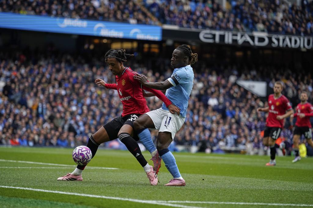 英超︱謝利美杜古(Jeremy Doku)為曼城助攻先開紀錄。(美聯社)