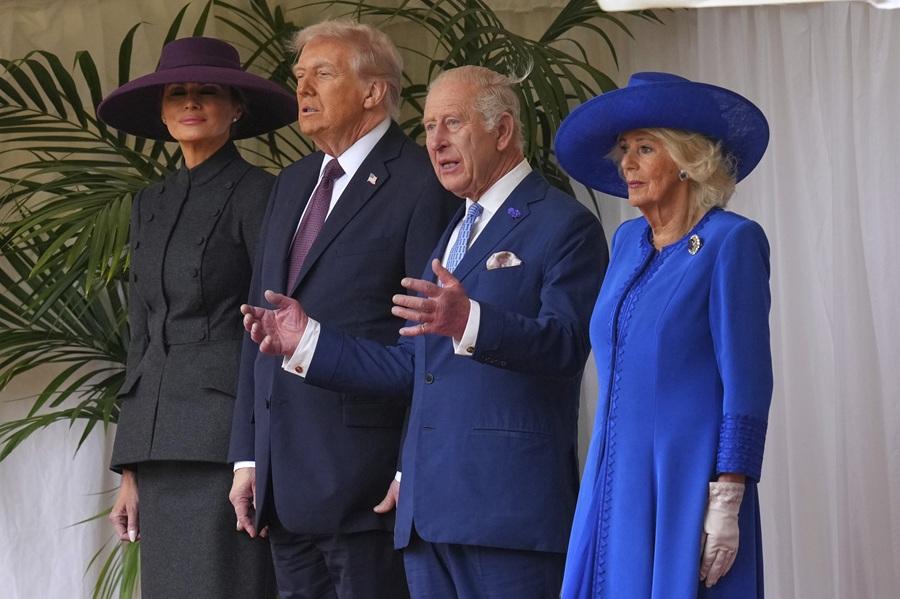 特朗普訪英|英王溫莎堡隆重歡迎特朗普 倫敦示威抗議到訪