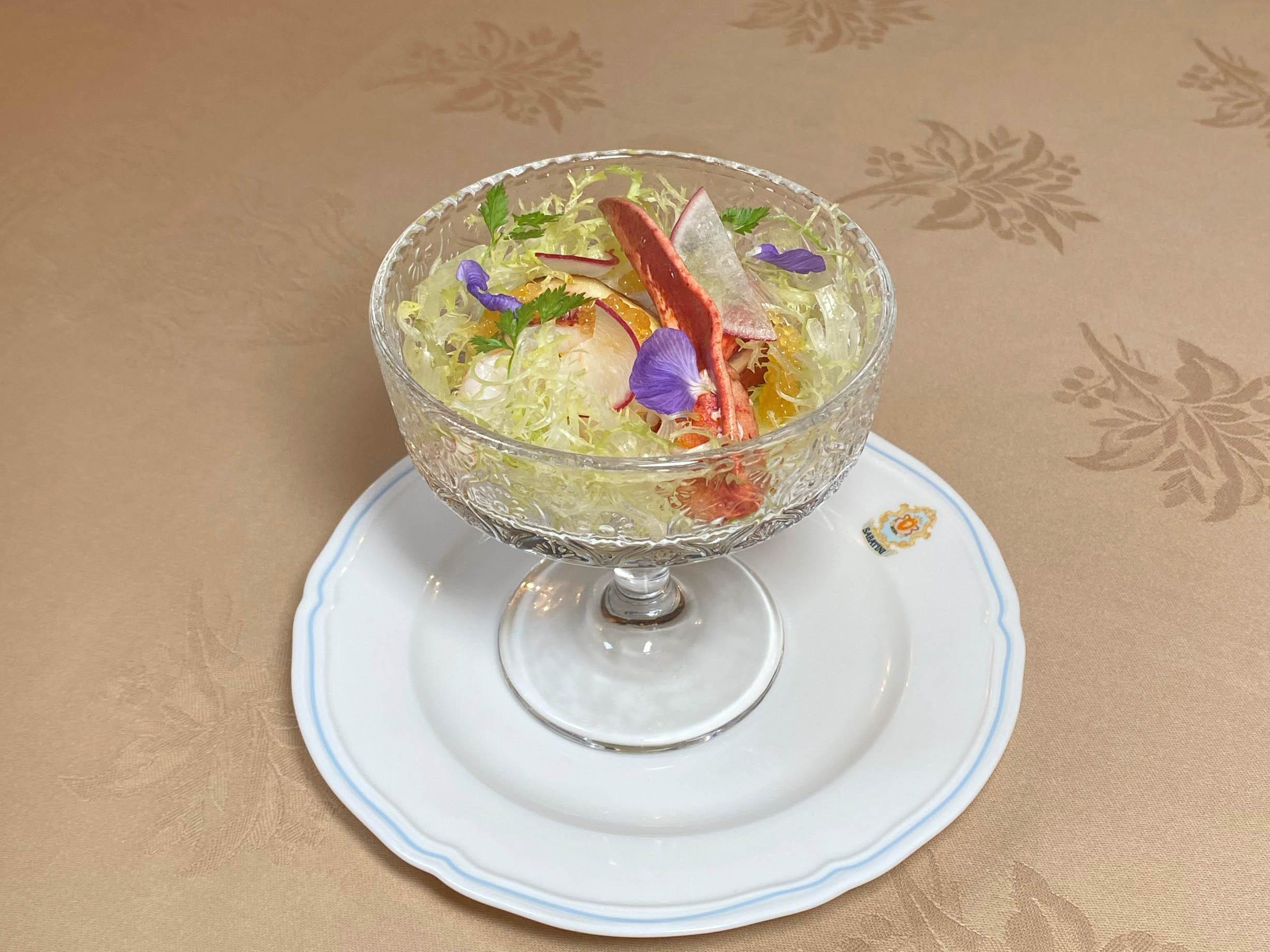 波士頓龍蝦沙律配無花果丶芹菜頭及魚子醬