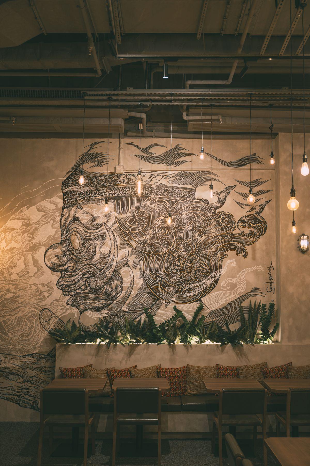 餐廳裝潢型格,風格悠閒。