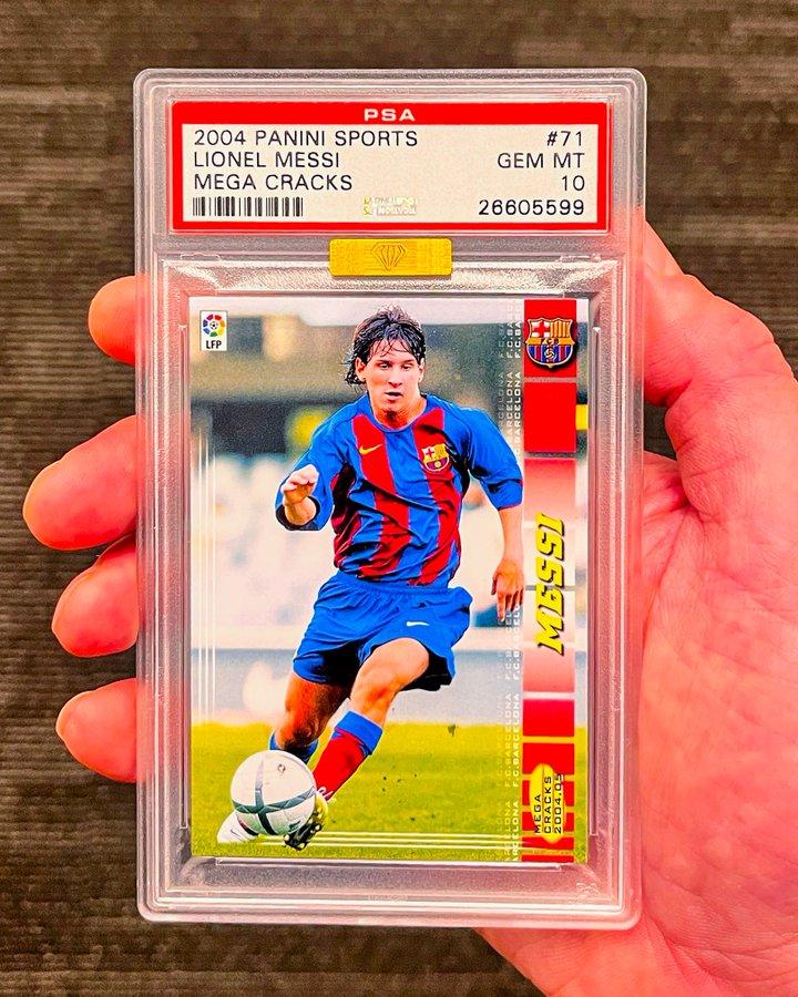 Panini足球卡|美斯(Lionel Messi)新秀卡經專業體育鑑定機構(PSA, Professional Sports Authenticator)評為滿分10分。