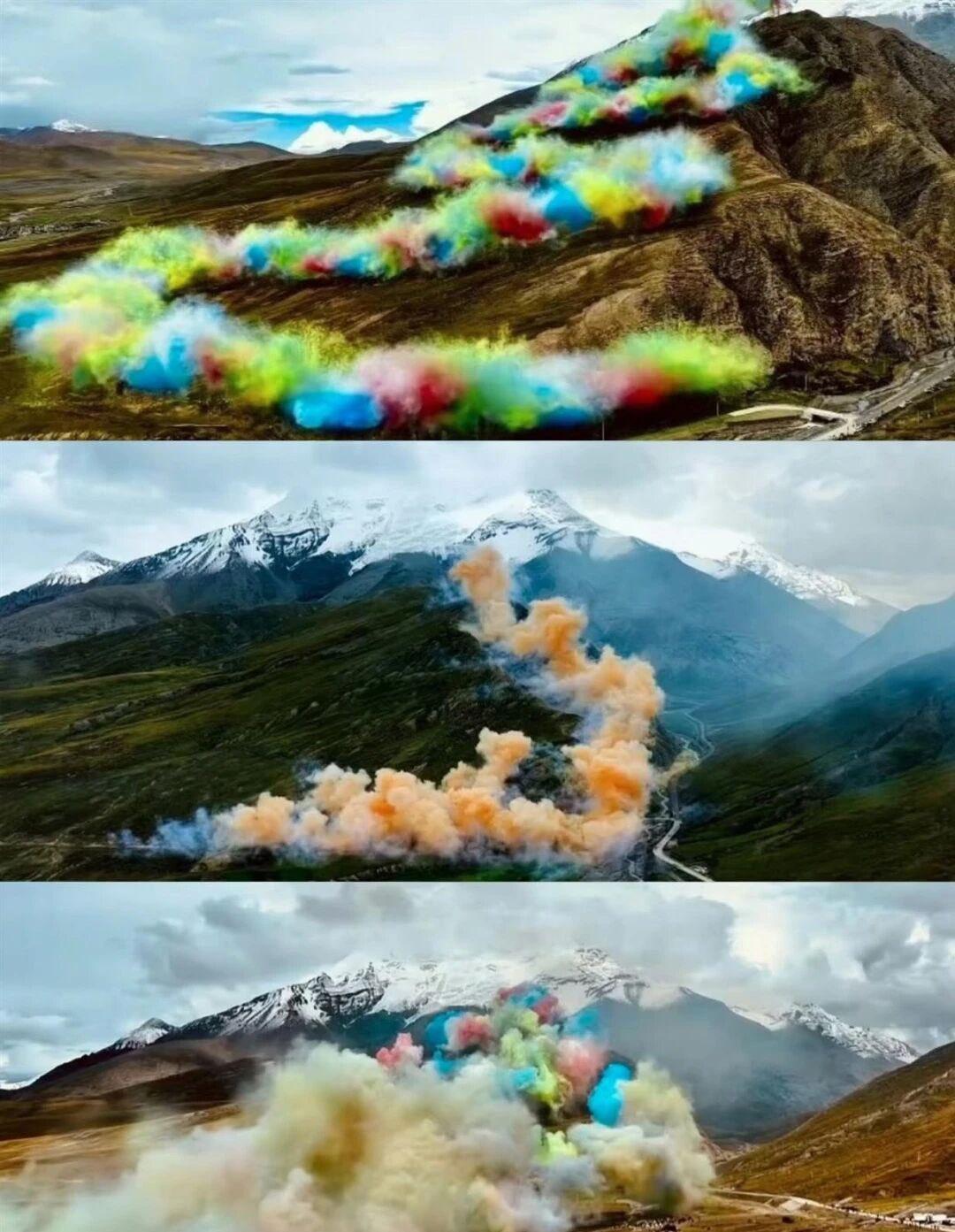 始祖鳥(ARC'TERYX)與藝術家蔡國強,19日於喜馬拉雅山脈江孜熱龍地區合作「升龍」藝術項目,引發破壞生態疑慮。