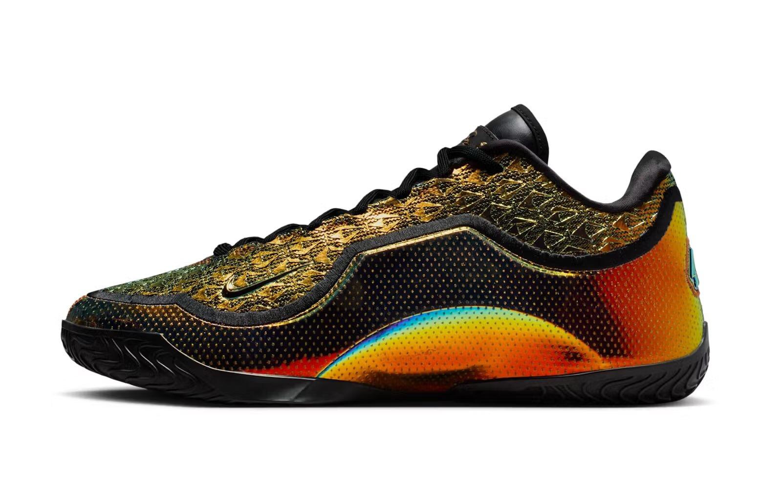 Nike公布發售LeBron XXIII簽名球鞋,命名為「40K Gold」的金色/彩虹光澤球鞋。(網上圖片)