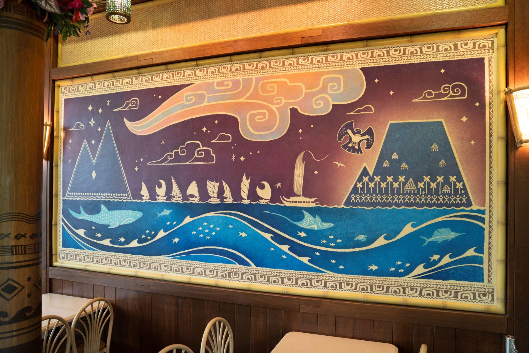 餐廳以「冒險精神、探索未知與多元文化」為主題,將慕安娜的冒險歷程融入充滿島嶼風情的快餐美食之中。