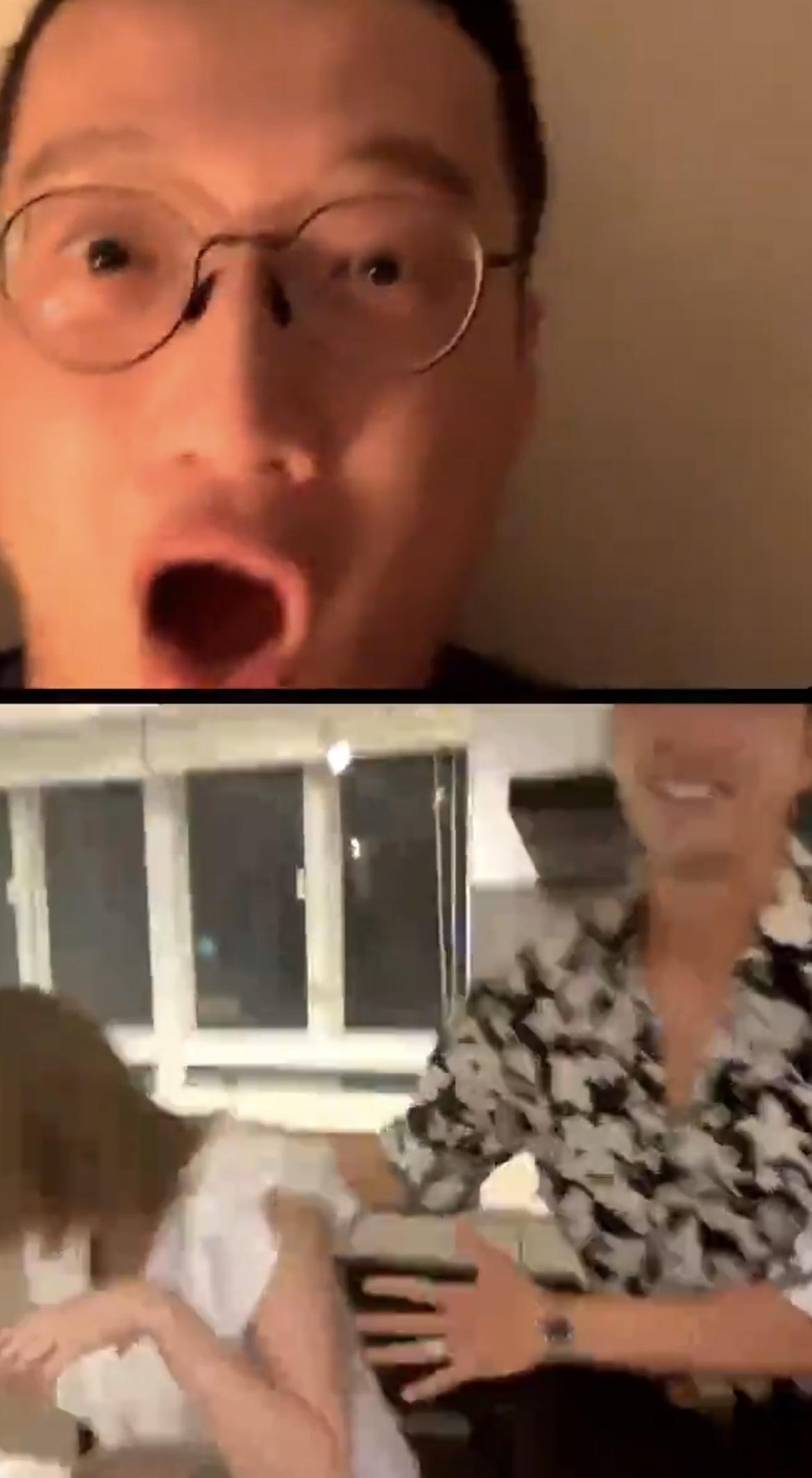 關嘉敏獲Matthew送吻,Matt睇到O咀。