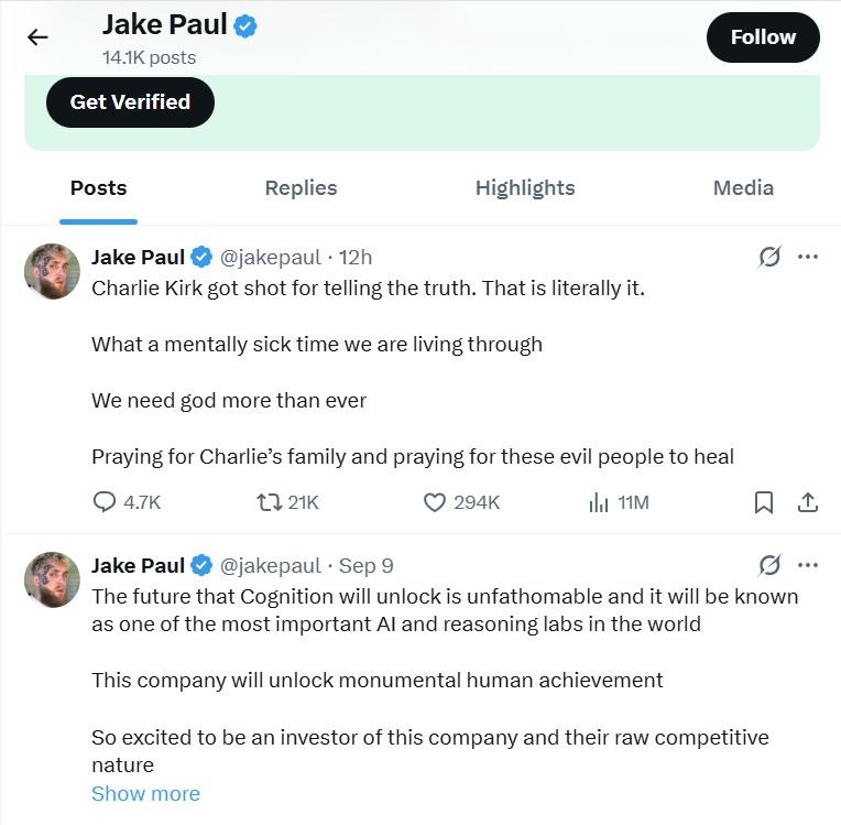 Jake Paul指現正身處一個令人精神崩潰的時代。