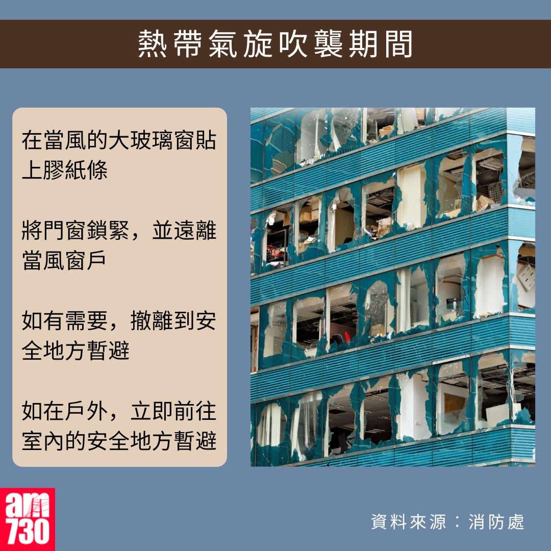 打風應急避險貼士|熱帶氣旋吹襲期間(am730製圖)
