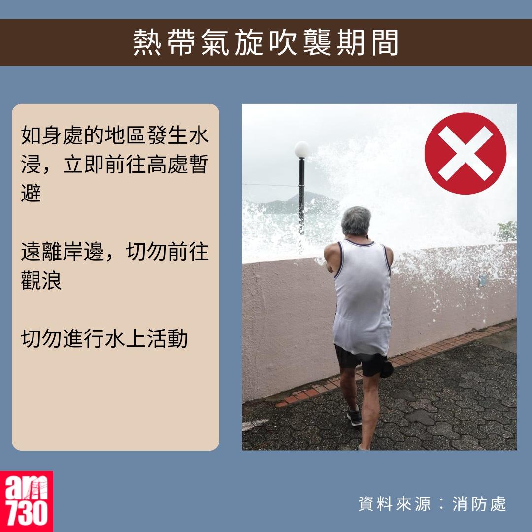 打風應急避險貼士|熱帶氣旋吹襲期間(am730製圖)