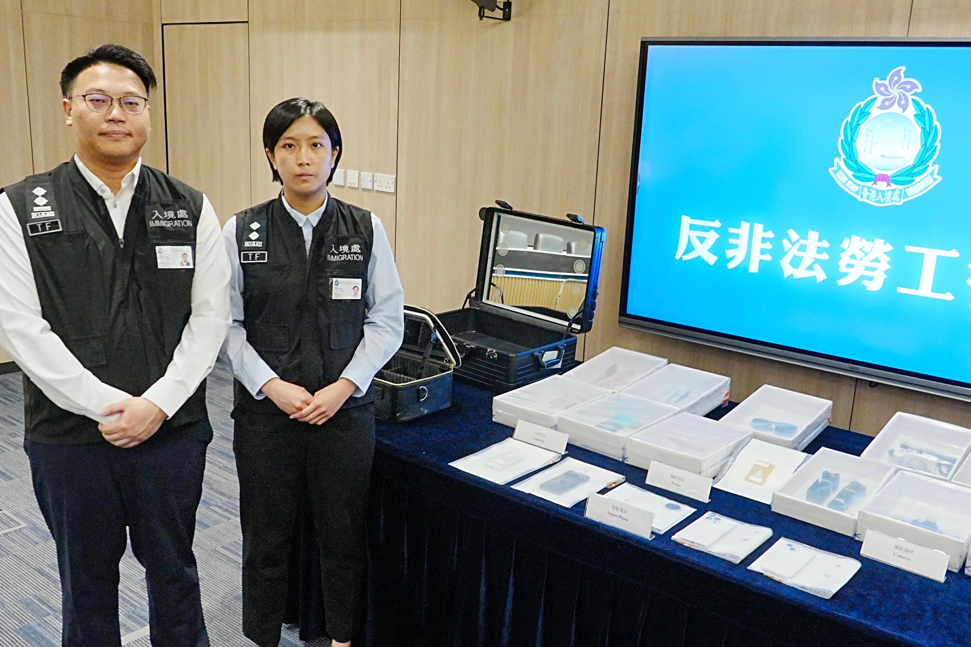 8名內地攝影及化妝師來港「陪拍」化妝被捕,入境處籲勿貪平。