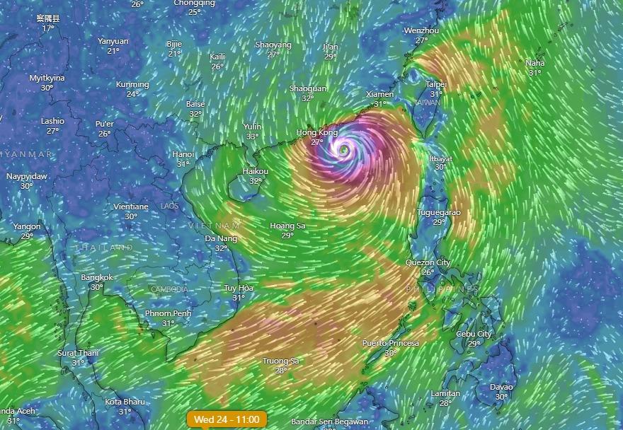 9月24日。(Windy截圖)