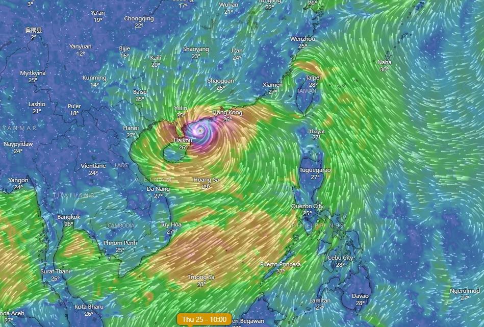 9月25日。(Windy截圖)