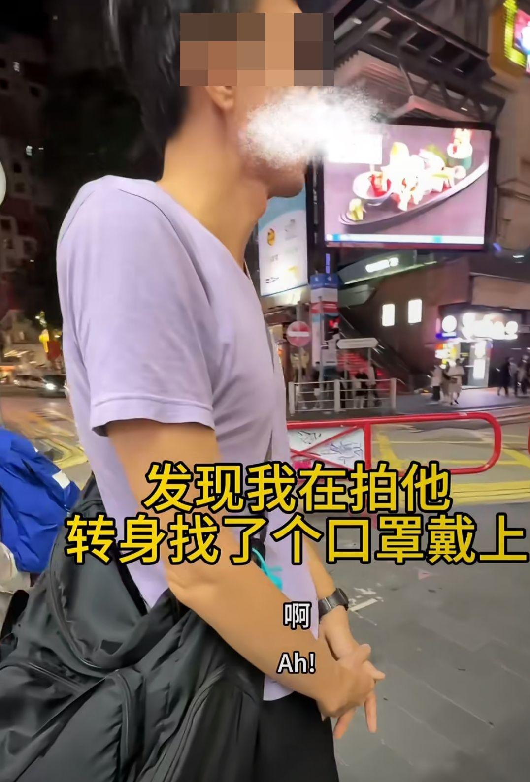 銅鑼灣街頭發生當眾熊抱非禮案。(小紅書圖片)