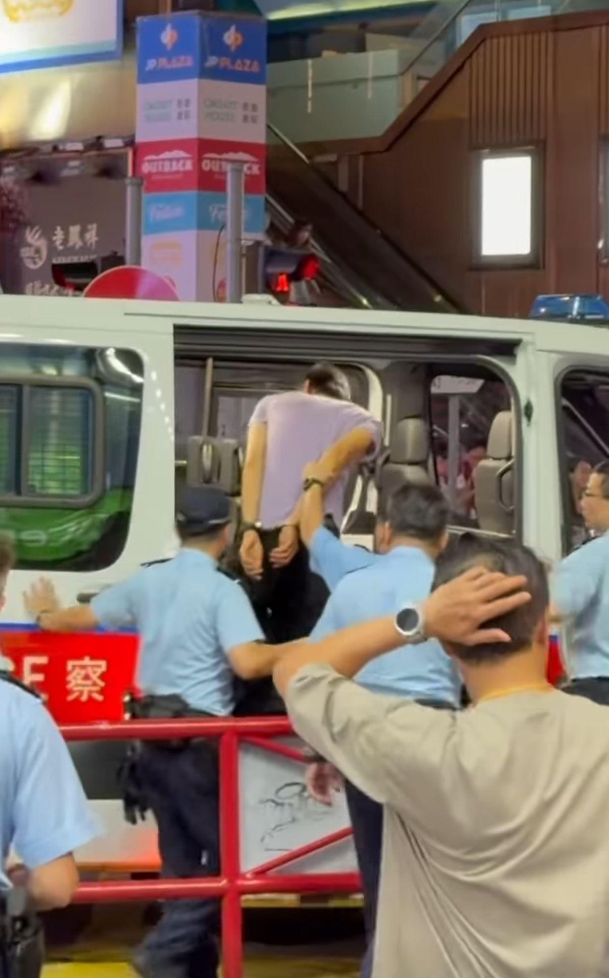 銅鑼灣街頭發生當眾熊抱非禮案。(Threads「marco_c828」影片截圖)