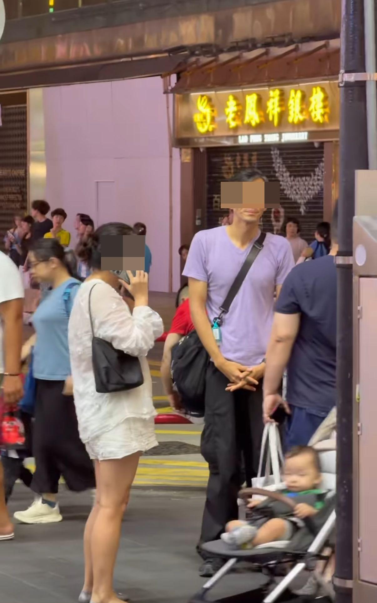 銅鑼灣街頭發生當眾熊抱非禮案。(Threads「marco_c828」影片截圖)