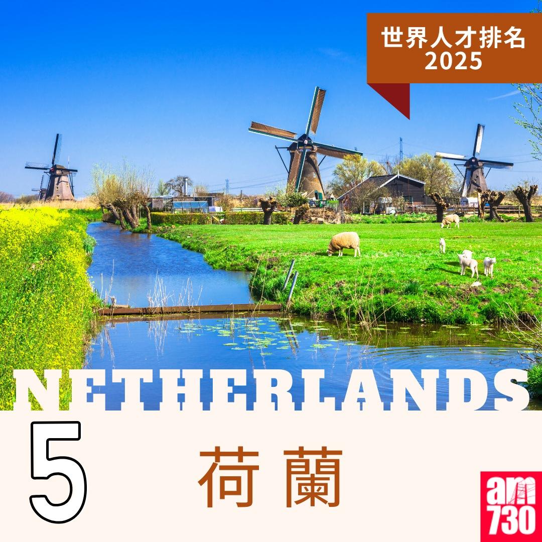世界人才排名2025|5.荷蘭(am730製圖)