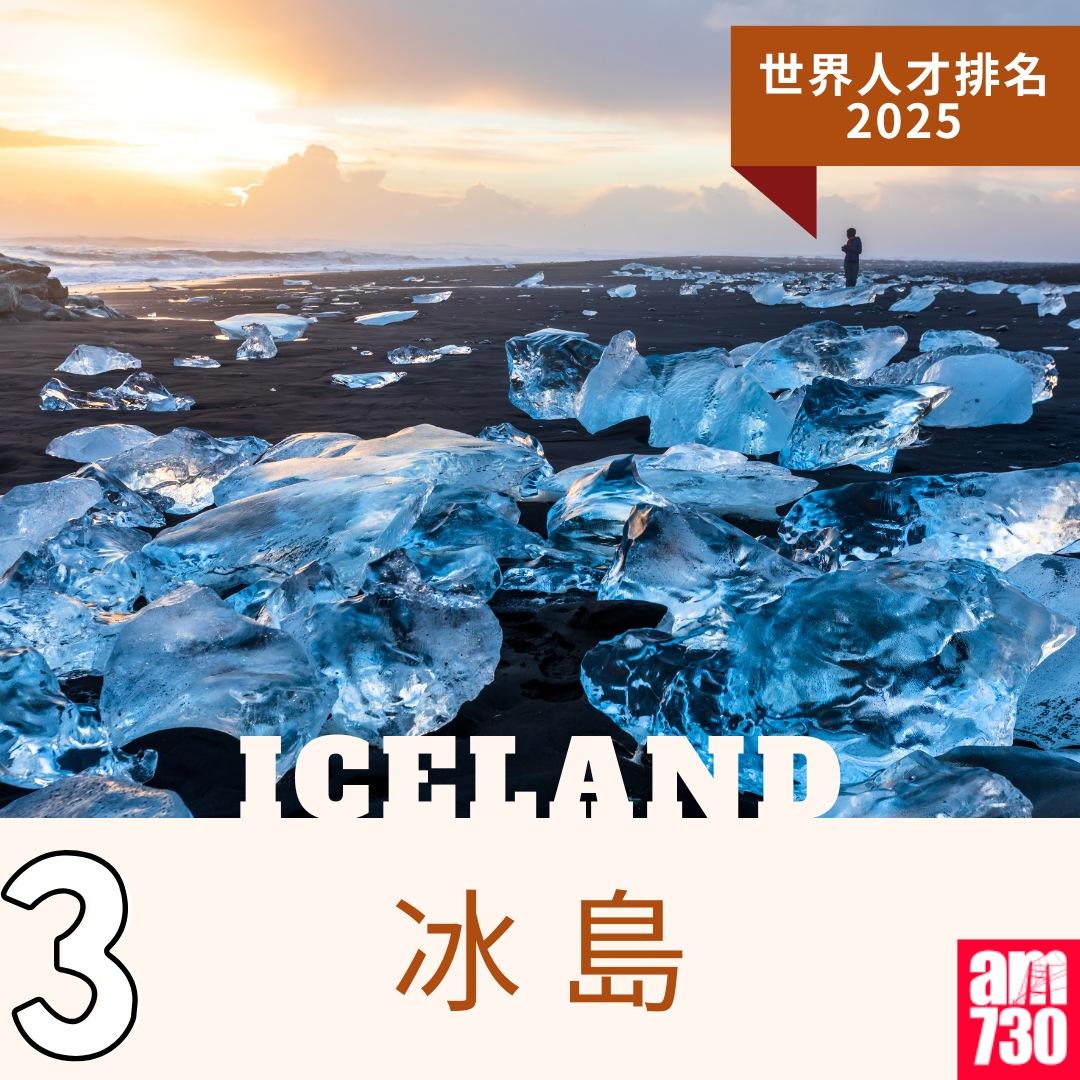 世界人才排名2025|3.冰島(am730製圖)