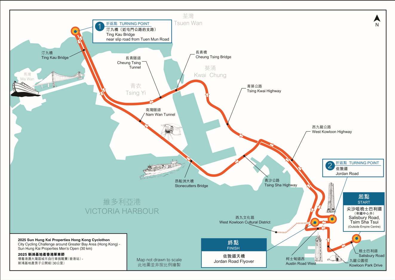 環粵港澳大灣區城市自行車挑戰賽 (香港站) 男子組路線圖(旅發局提供)