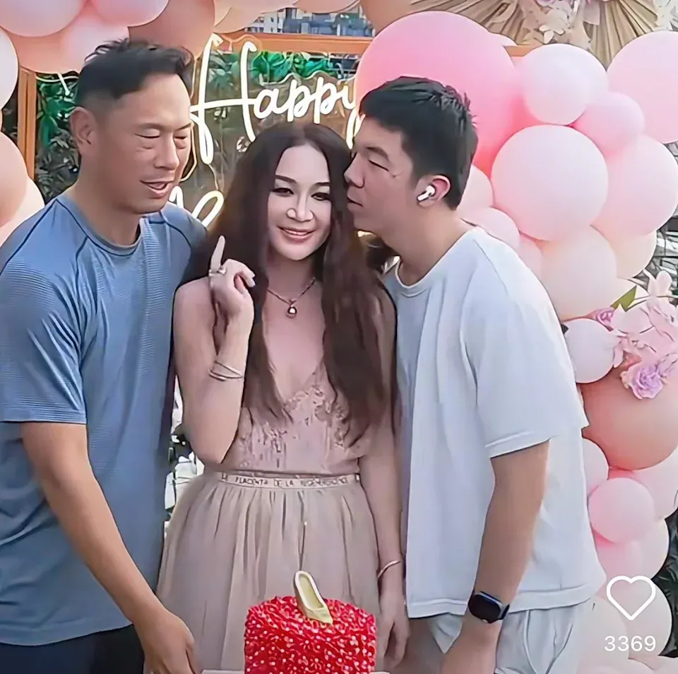 溫碧霞生日會上,老公何祖光疑似拉住個仔嘅衫領,一度引起討論